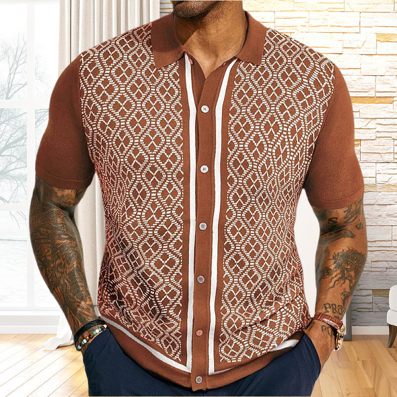 Pull jacquard décontracté pour homme de style européen et américain