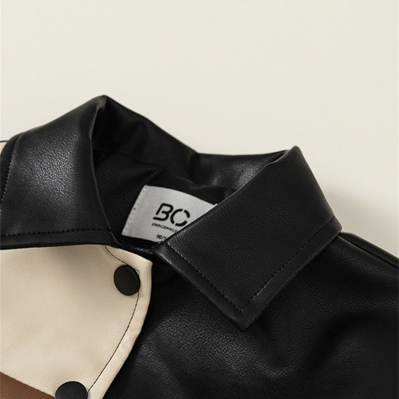 Manteau en cuir épais pour bébé, automne et hiver, pour garçon