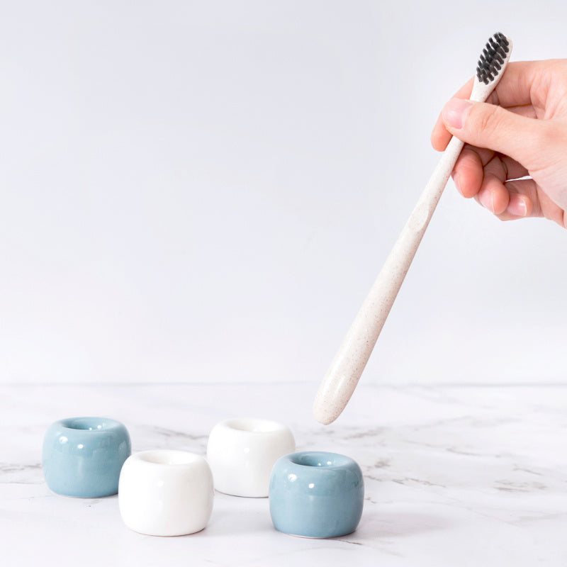 Porte-brosse à dents lavabo de salle de bain base de rangement de brosse à dents support de bureau de brosse à dents en céramique