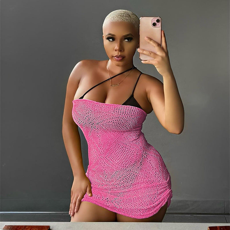 Robe fourreau transparente sans manches pour fille sexy, à la mode européenne et américaine