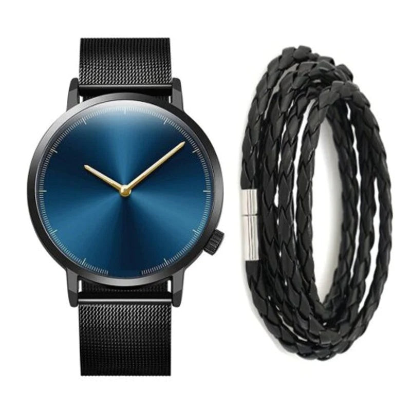 Montre à quartz en maille