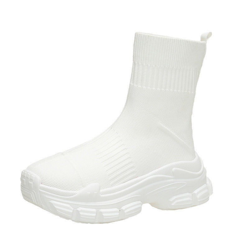 Chaussures et bottes de sport décontractées en tricot à plateforme