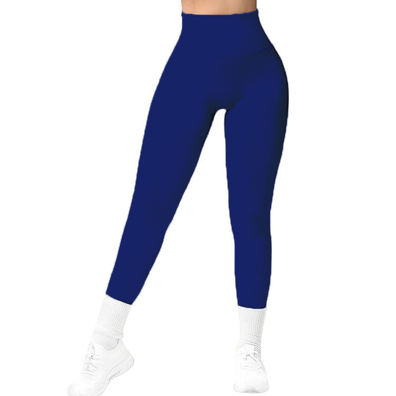 Leggings taille haute sans couture, pantalons de fitness tricotés filetés, pantalons de yoga amincissants pour femmes, leggings de sport élastiques pour course à pied