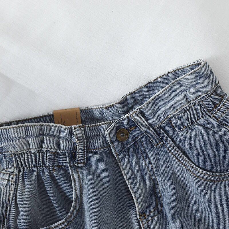 Vintage High Waist Slacks Denim Shorts