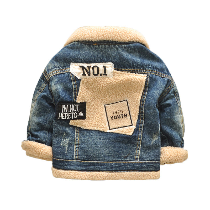 Veste épaisse à col en fourrure pour bébé, style coréen, 4 pièces