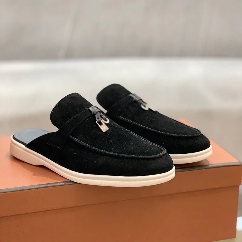 Chaussons légers à bout fermé, chaussures plates décontractées de grande taille