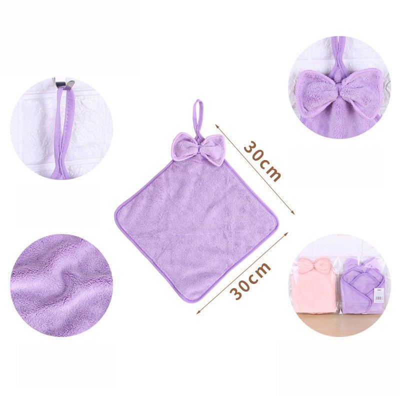 Serviette absorbante avec nœud en velours corail