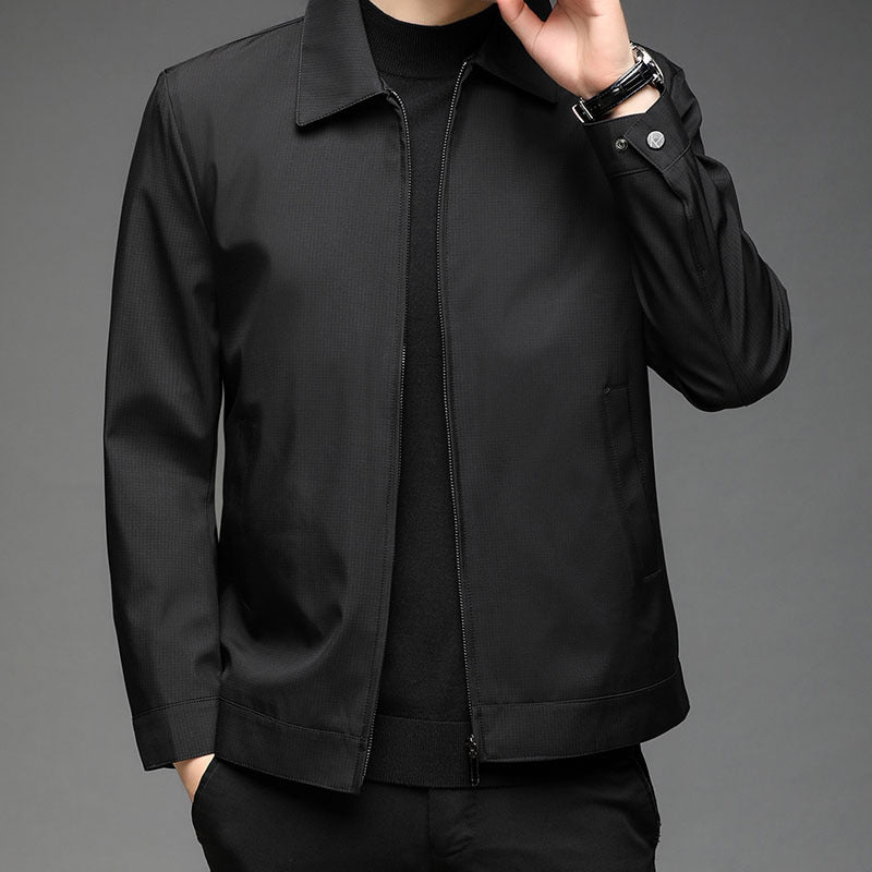 Veste d'automne décontractée à revers pour personnes d'âge moyen