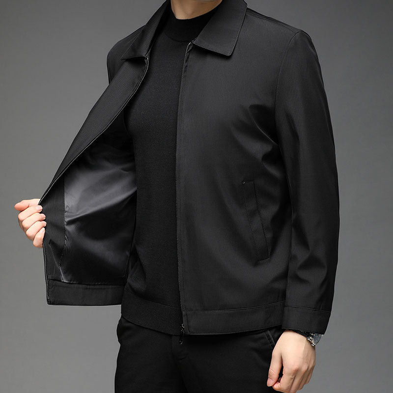 Veste d'automne décontractée à revers pour personnes d'âge moyen