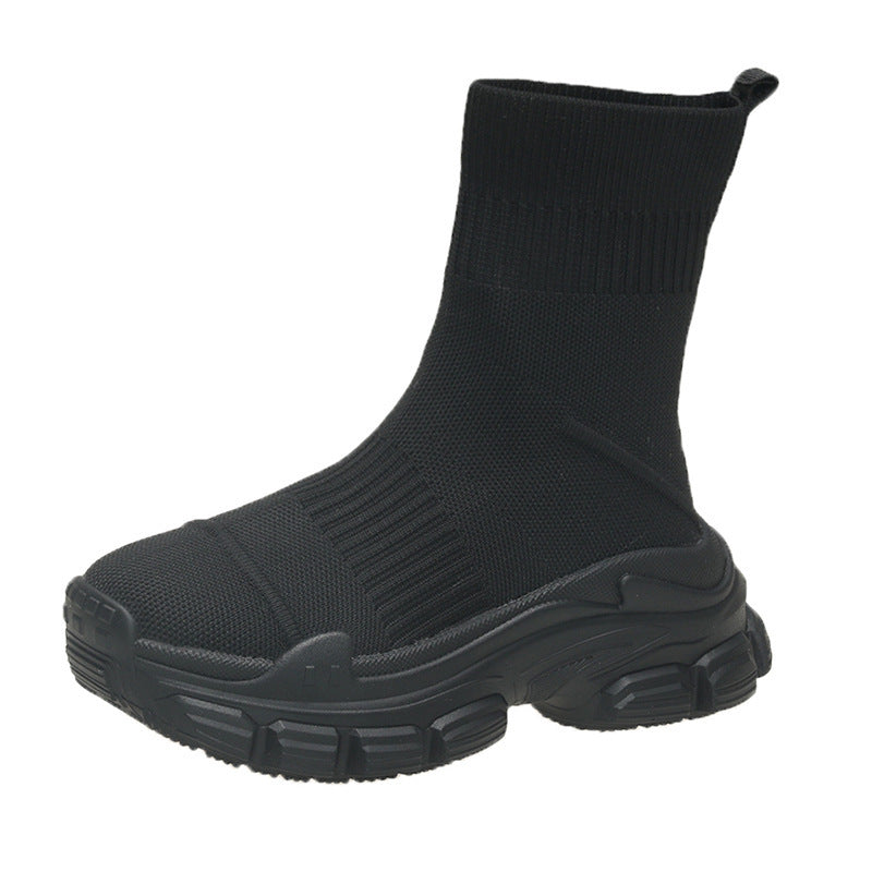 Chaussures et bottes de sport décontractées en tricot à plateforme