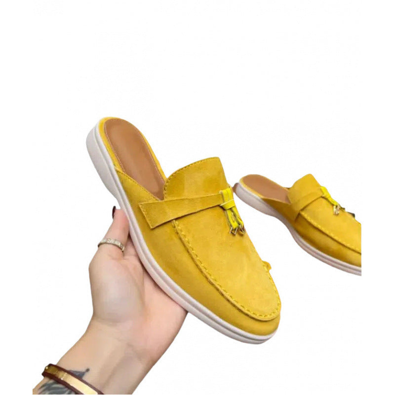 Chaussons légers à bout fermé, chaussures plates décontractées de grande taille