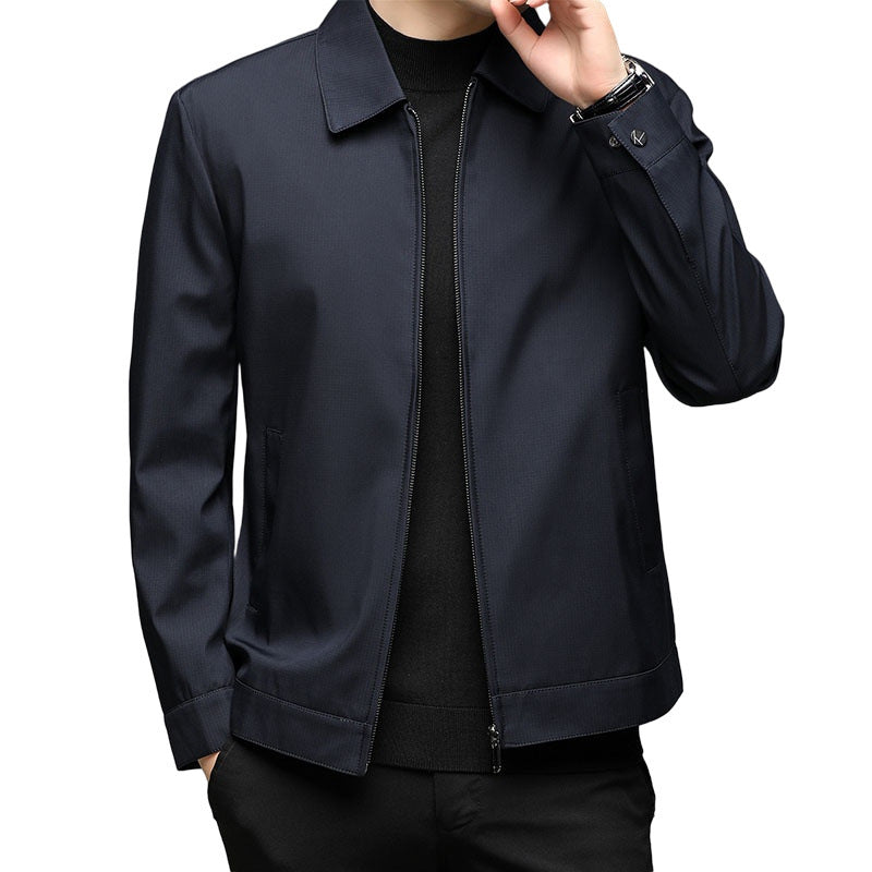 Veste d'automne décontractée à revers pour personnes d'âge moyen
