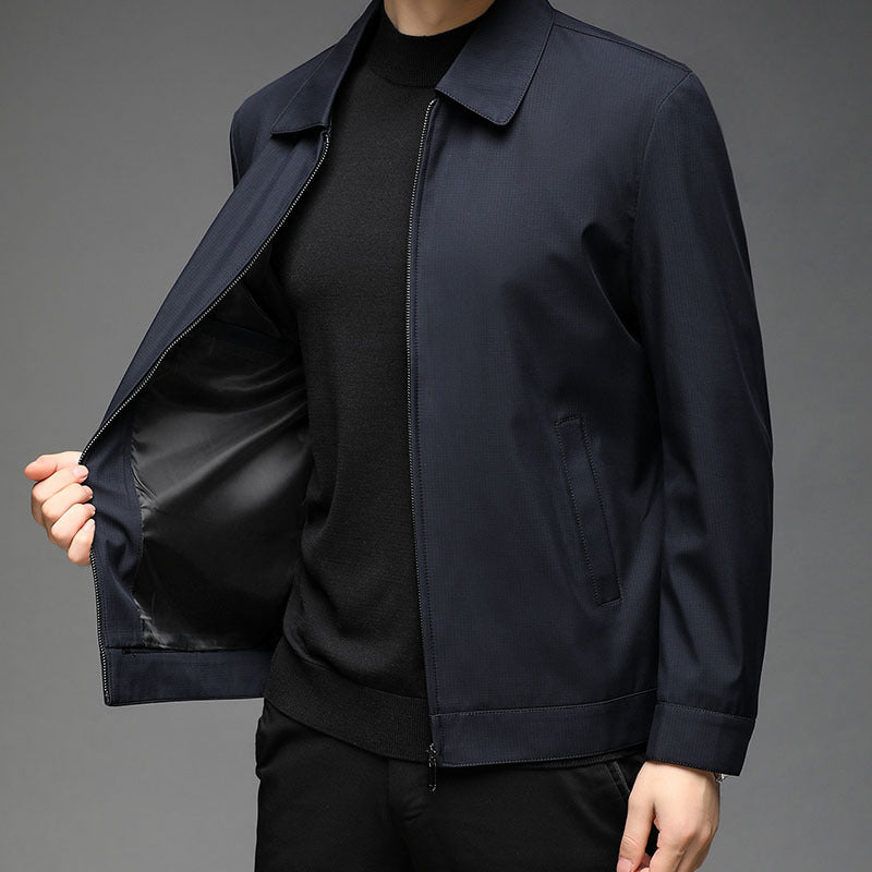 Veste d'automne décontractée à revers pour personnes d'âge moyen