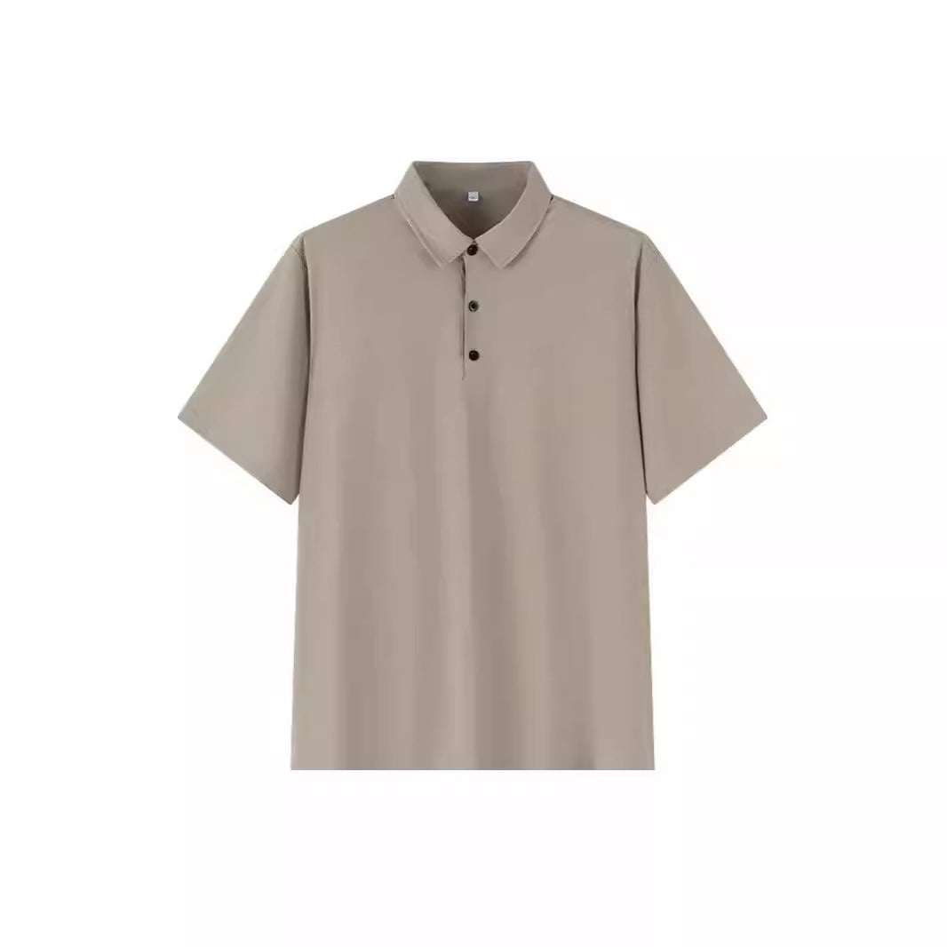 Polo en soie glacée sans coutures grande taille pour homme
