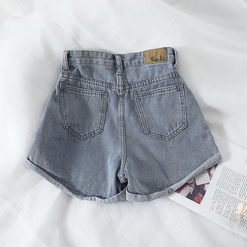 Vintage High Waist Slacks Denim Shorts
