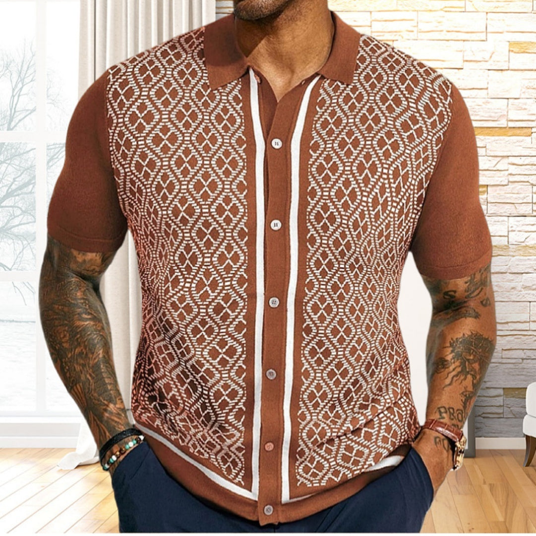 Pull jacquard décontracté pour homme de style européen et américain