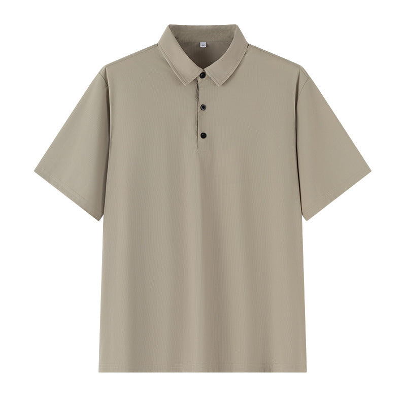 Polo en soie glacée sans coutures grande taille pour homme