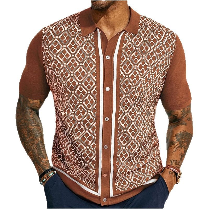 Pull jacquard décontracté pour homme de style européen et américain
