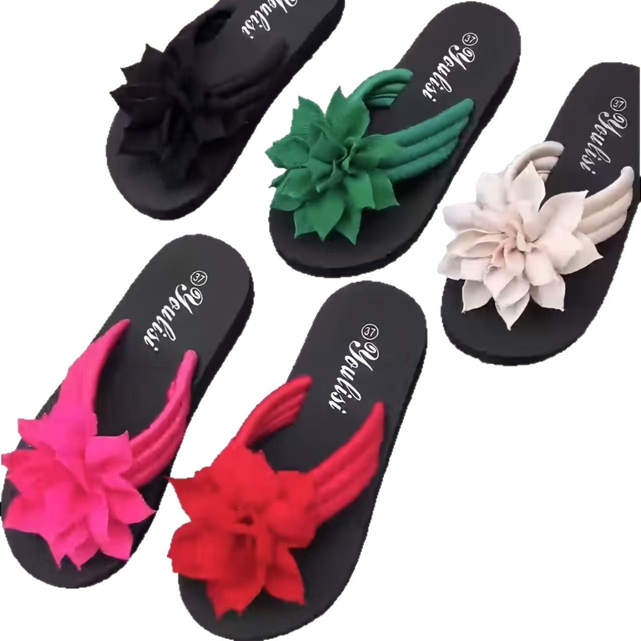Tongs à bout ouvert pour femmes, grandes tailles