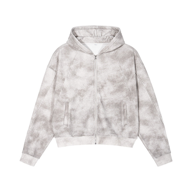 Cardigan zippé effet vieilli pour homme