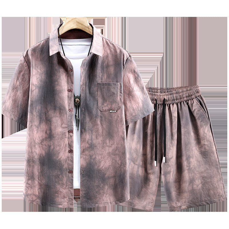 Ensemble deux pièces ample, chemise et short décontractés grande taille