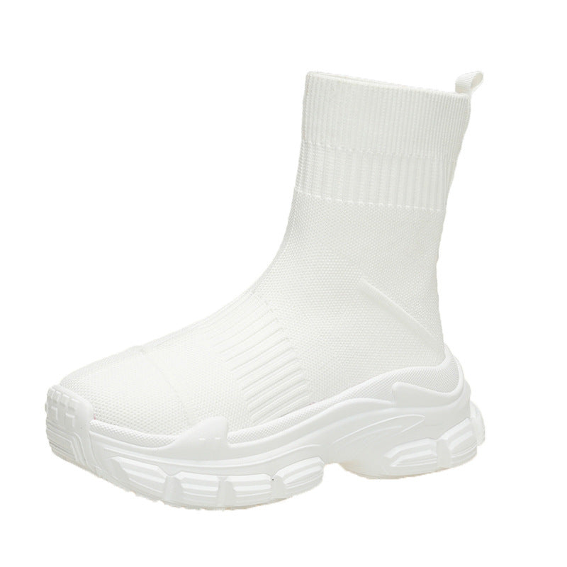 Chaussures et bottes de sport décontractées en tricot à plateforme