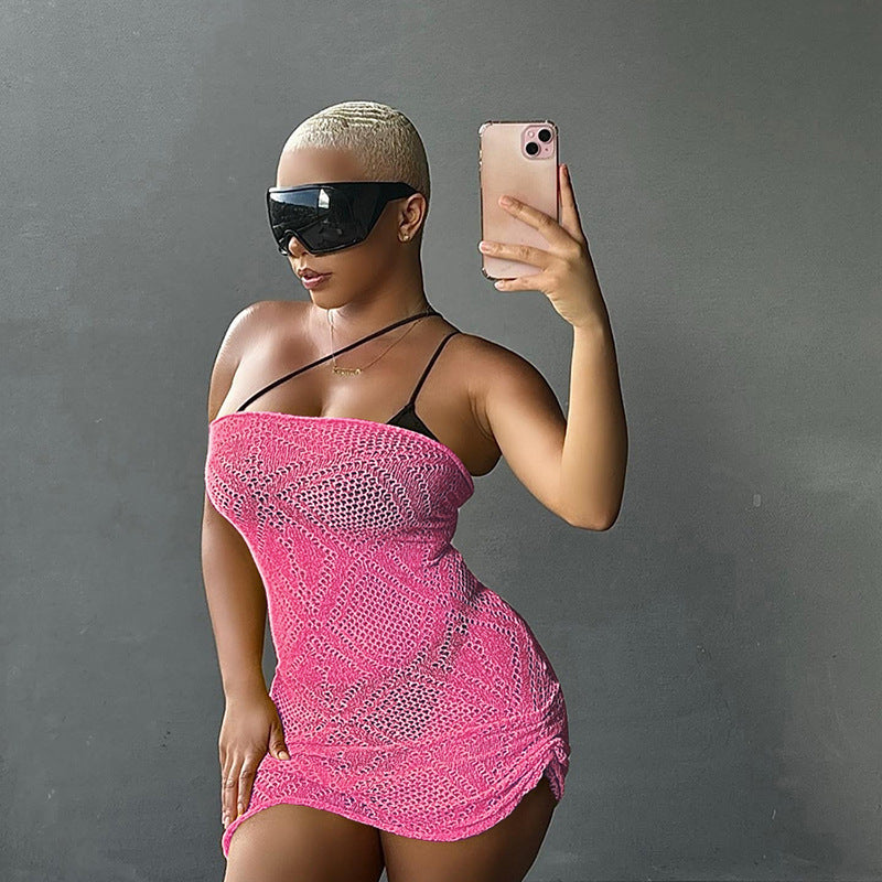 Robe fourreau transparente sans manches pour fille sexy, à la mode européenne et américaine