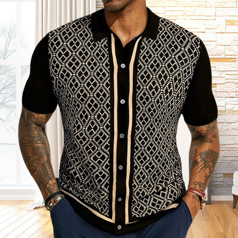 Pull jacquard décontracté pour homme de style européen et américain