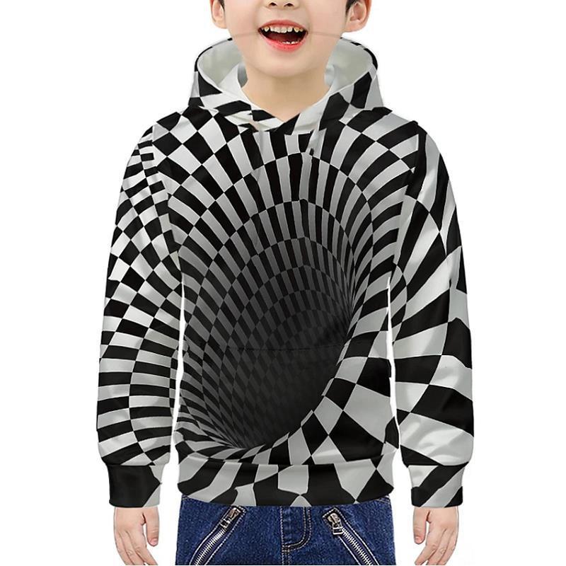 Sweat à capuche pour enfant avec impression numérique 3D Vision