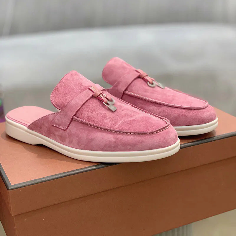 Chaussons légers à bout fermé, chaussures plates décontractées de grande taille