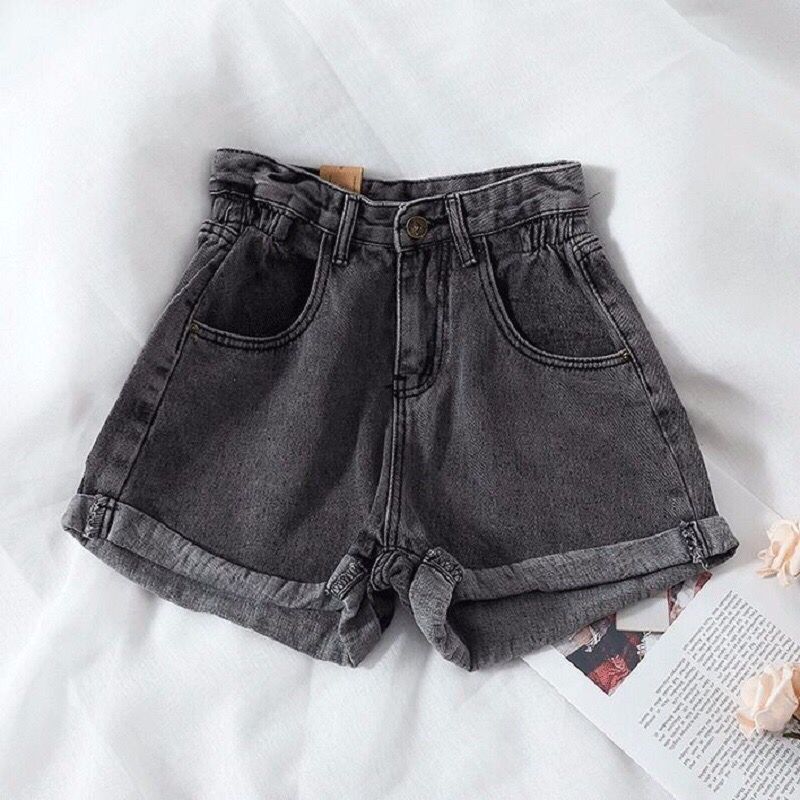 Vintage High Waist Slacks Denim Shorts