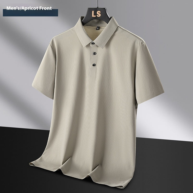 Polo en soie glacée sans coutures grande taille pour homme