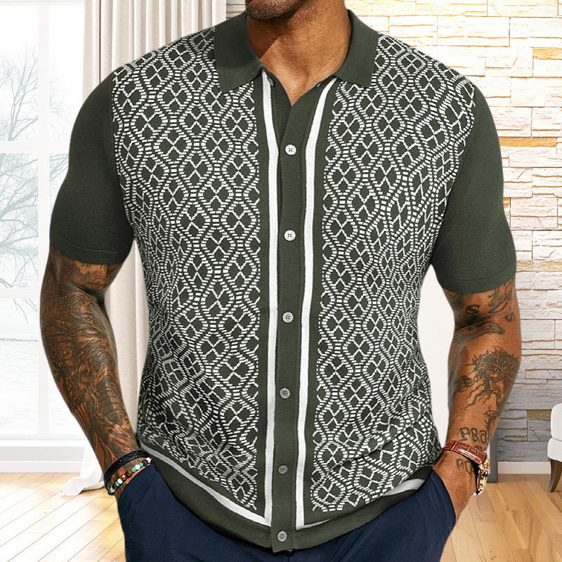 Pull jacquard décontracté pour homme de style européen et américain