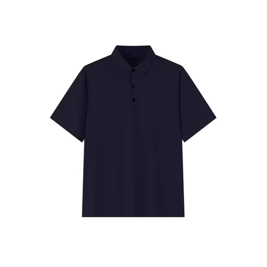 Polo en soie glacée sans coutures grande taille pour homme