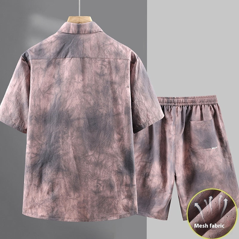 Ensemble deux pièces ample, chemise et short décontractés grande taille