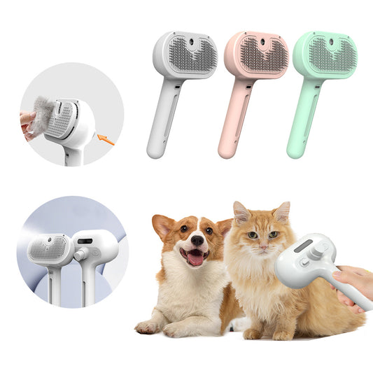 Peigne pour animaux de compagnie, brosse autonettoyante pour poils d'animaux, outils de toilettage pour chiens, peigne démêlant, humidificateur à brume intégré, produits pour animaux de compagnie