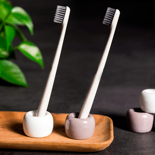 Porte-brosse à dents lavabo de salle de bain base de rangement de brosse à dents support de bureau de brosse à dents en céramique