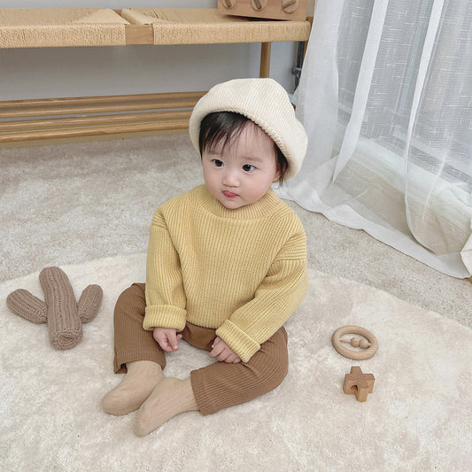 Pull col rond pour garçons et filles, pull tout-aller