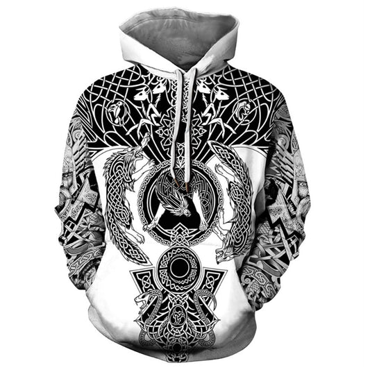 Pull à capuche ample à la mode imprimé numérique