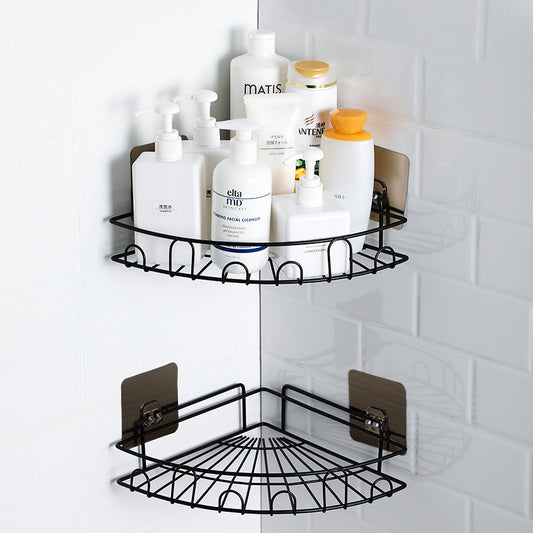 Pengtu Vente en gros Salle de bain Tenture murale Coin Rangement Rack Ménage Vanité Racks Stall Plastique Salle de bain Mur