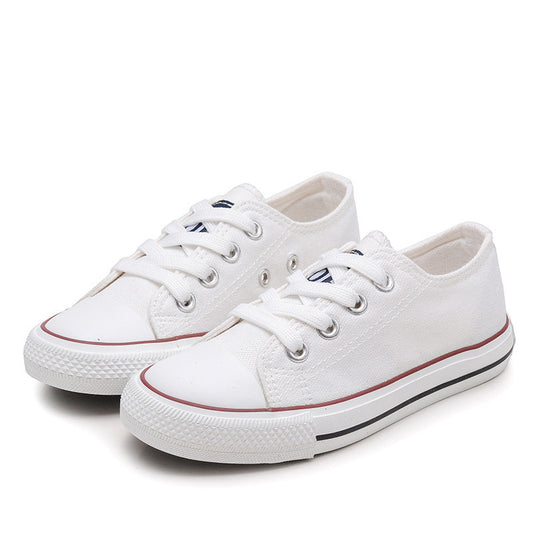 Chaussures blanches à lacets pour garçons et filles