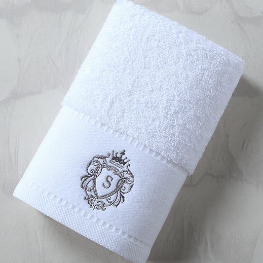 Serviette de bain en pur coton, serviette de visage absorbante brodée surdimensionnée