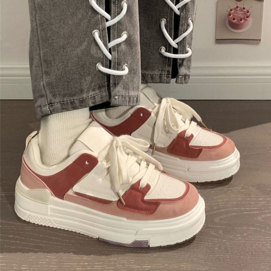 Chaussures blanches pour femmes, faciles à assortir et mignonnes
