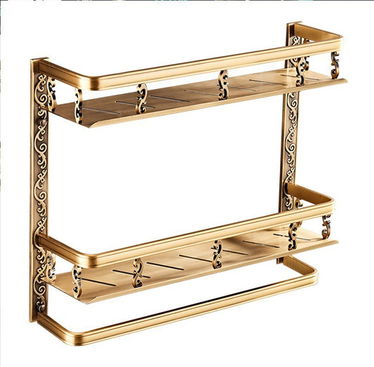 Étagère de salle de bain double de style européen