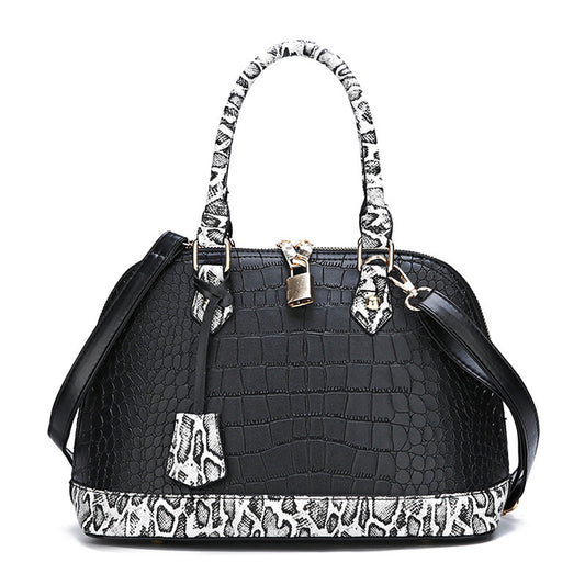 Sac à bandoulière tendance en peau de serpent pour femme