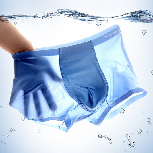 Sous-vêtements d'été en soie glacée pour hommes, respirants, frais et à séchage rapide