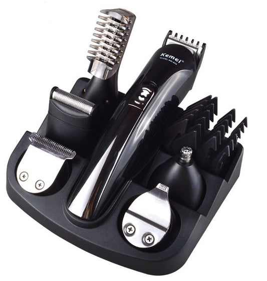 Kemei Tondeuse à cheveux rechargeable 6 en 1 en titane pour hommes, rasoir électrique pour barbe, outils de coiffure
