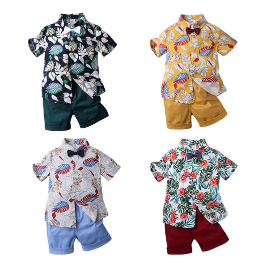 Chemise imprimée à manches courtes pour garçon deux pièces