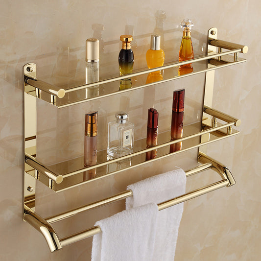 Porte-serviettes double en acier inoxydable pour salle de bain
