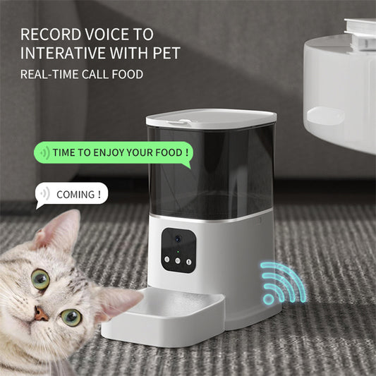 Distributeur automatique de nourriture pour animaux de compagnie, grande capacité, enregistreur vocal intelligent, contrôle par application, minuterie, alimentation pour chats et chiens, avec Wi-Fi, gamelle pour animaux de compagnie